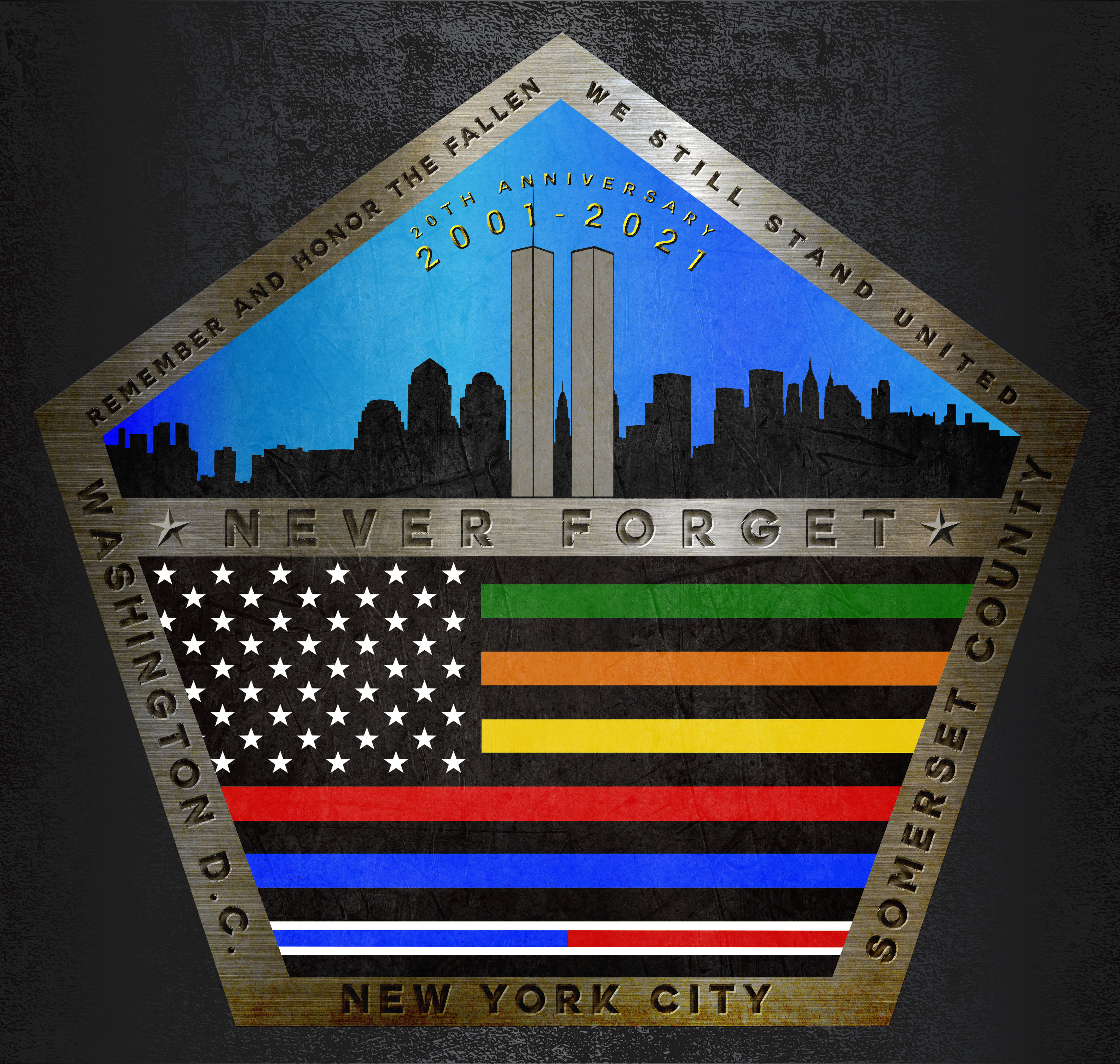 9/11 20th Anniversary Patch, size: 10 by 11 inches, resolution: 300