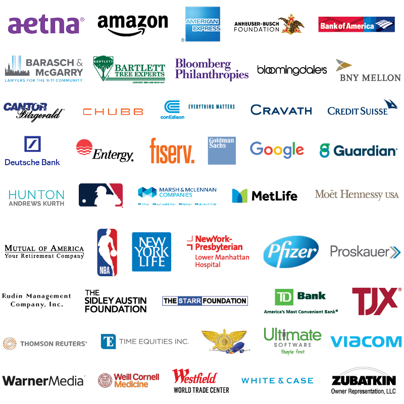 An array of corporate logos representing our supporters