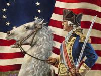 George Washington with the Betsy Ross Flag, by Daniel Evon @ ArtChateau.com