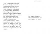 A poetry book made from the last messages of those who never made it home. A book of Love. 