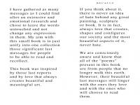 A poetry book made from the last messages of those who never made it home. A book of Love. 