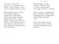 A poetry book made from the last messages of those who never made it home. A book of Love. 