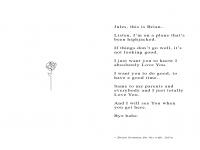 A poetry book made from the last messages of those who never made it home. A book of Love. 