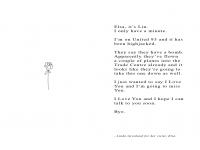 A poetry book made from the last messages of those who never made it home. A book of Love. 