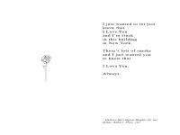 A poetry book made from the last messages of those who never made it home. A book of Love. 