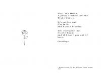 A poetry book made from the last messages of those who never made it home. A book of Love. 