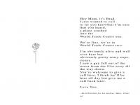 A poetry book made from the last messages of those who never made it home. A book of Love. 