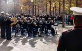 The United States Navy Band Northeast Ceremonial Band performs on the Memorial. 