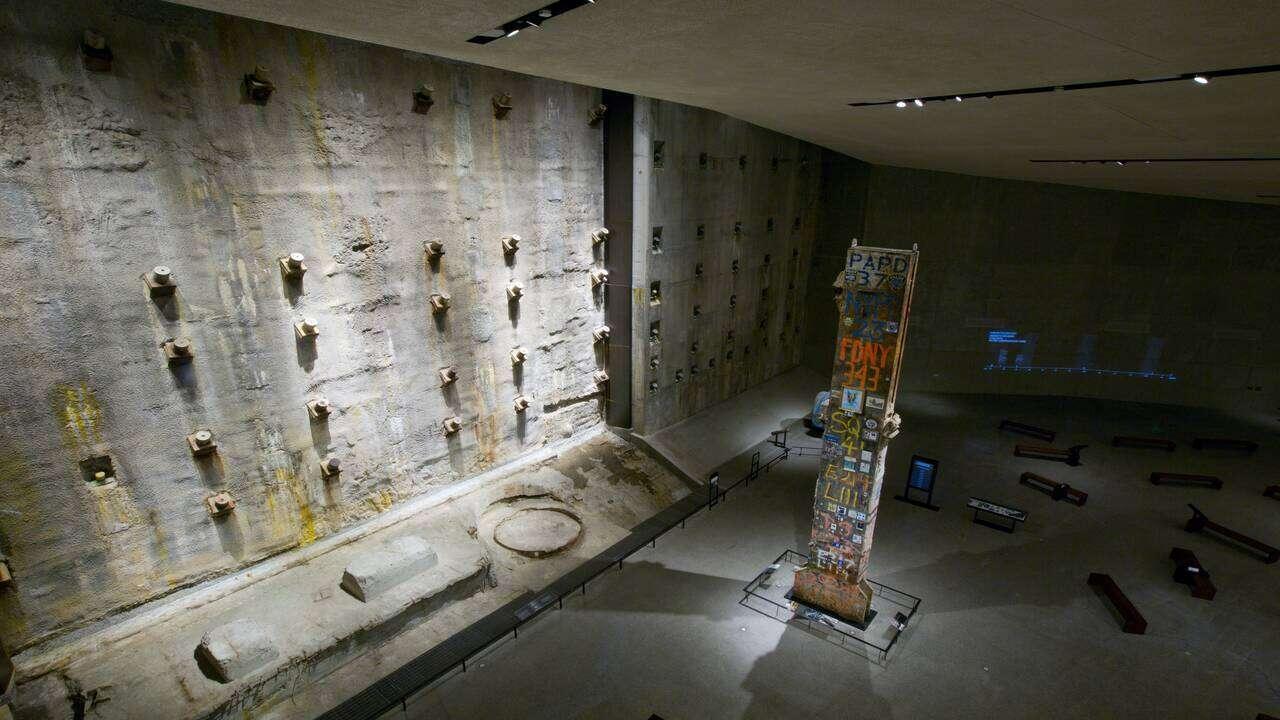 The Last Column and the Slurry Wall in Foundation Hall are shown in the distance in this view from the overlook.