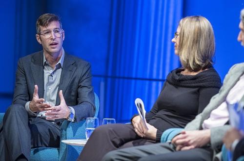 Michael Arab, the designer of the 9/11 Memorial, takes part in a panel discussion at the Museum auditorium during a public program.